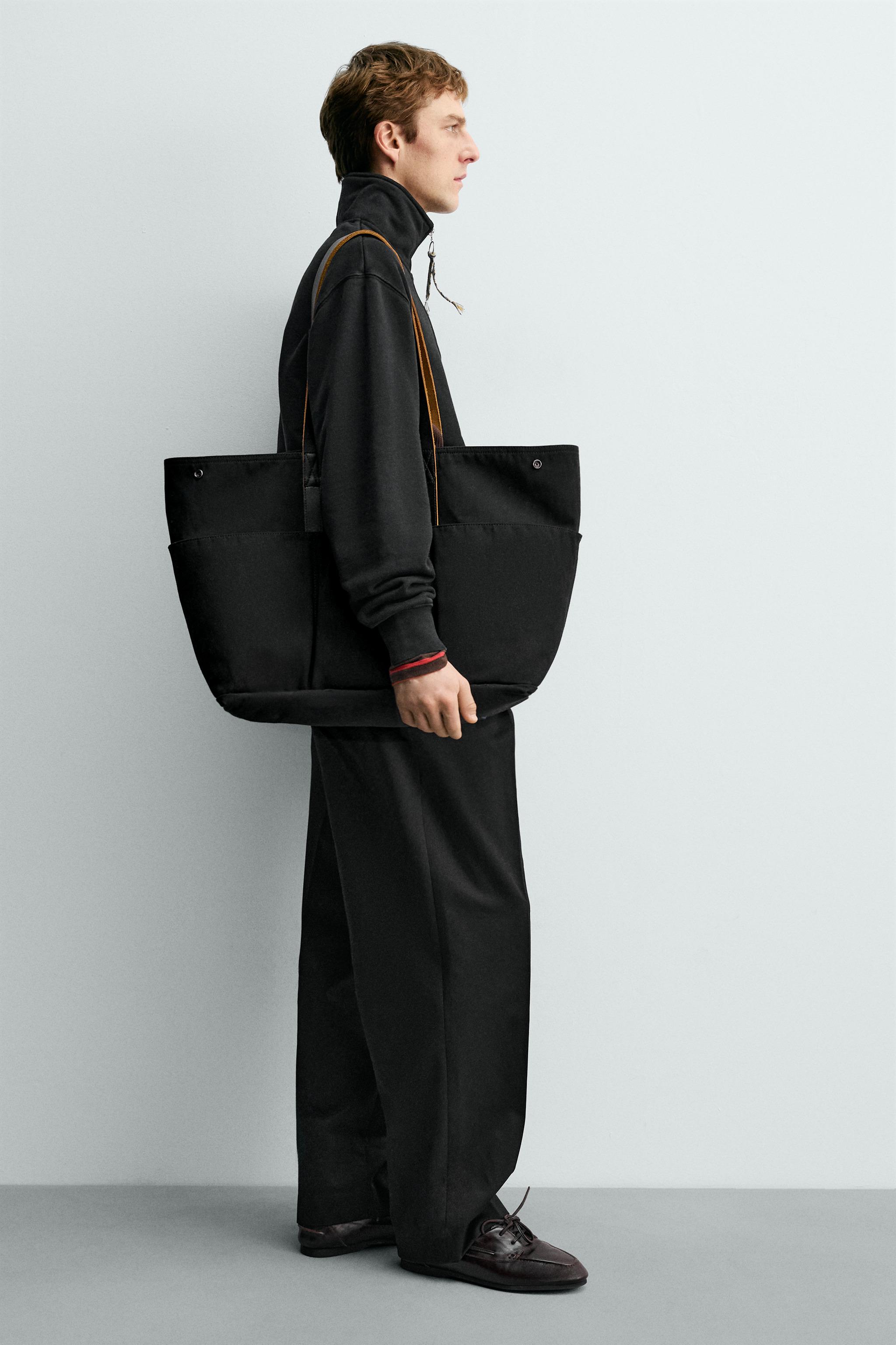 LEATHER DETAIL SHOPPER BAG AARON LEVINE X ZARA